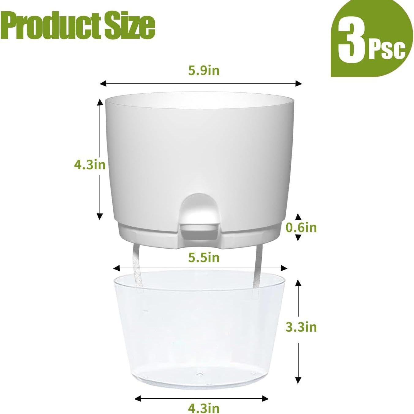 Selbstbewässernder Blumentopf – Transparent, Modern, im Einzel- oder 3er-Set