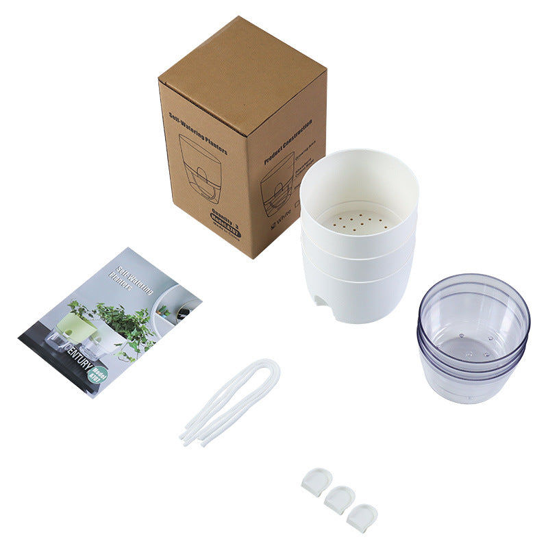 Selbstbewässernder Blumentopf – Transparent, Modern, im Einzel- oder 3er-Set